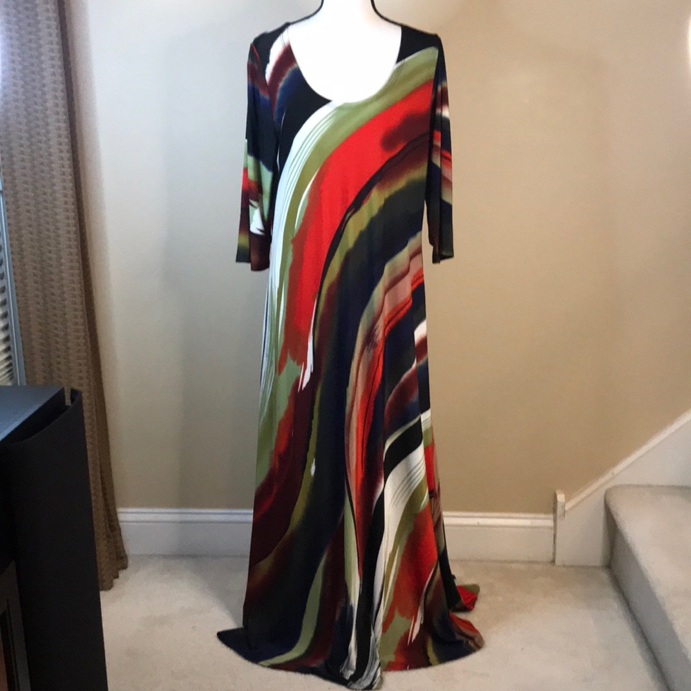 Fantazia Colorful Abstract Maxi Dress